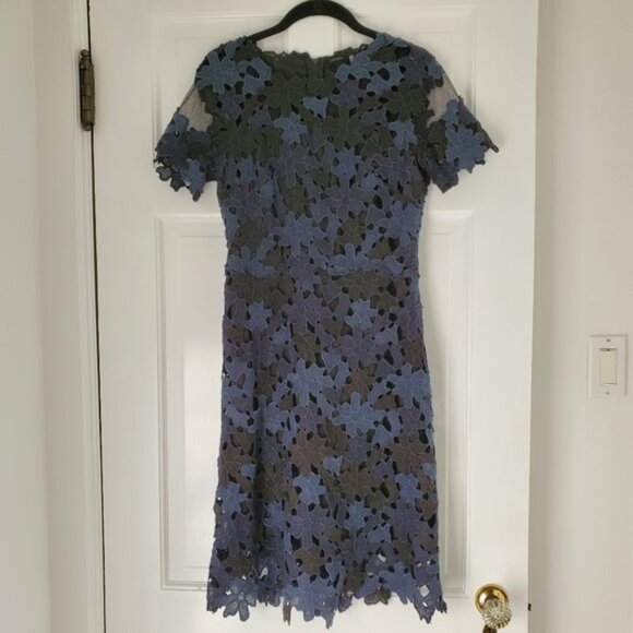 $468, ELIE TAHARI, "Ophelia" Floral Crochet Dress - 2 - Picture 2 of 8